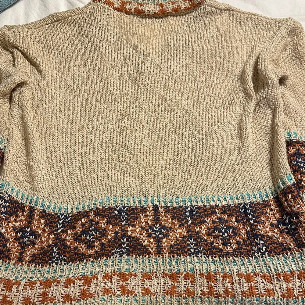 Blue B Women's V-Neck Sweater - Beige and Brown - Picture 5 of 6